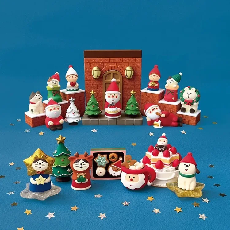 2025 Weihnachts-Ornamente aus Kunstharz, Katzen-Sammlerstück, Weihnachts-Miniaturfiguren, Weihnachtsbaumschmuck für Katzenliebhaber, Geschenke, Basteln