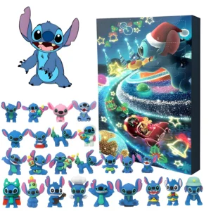 Disney Spielzeug Stich Adventskalender Weihnachten Countdown-Kalender Actionfigur Modell Puppen Spielzeug Geschenk für Kinder