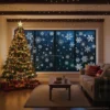 Neujahrstapete, Weihnachten Glitzer Schneeflocke Fensteraufkleber, elektrostatische Wandaufkleber Schneeflocke Tür Glas Dekor Aufkleber 6