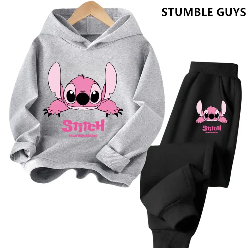 Kinder Hoodies Stich Kawaii Mode Pullover Sweatshirt Anime Trucksuit Manga Cartoons Mädchen Junge Kinder Herbst Casual Kleidung 5