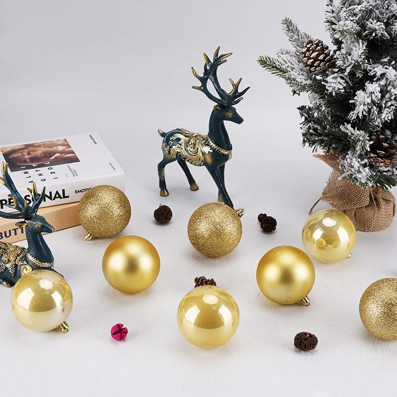 Goldene Weihnachtskugeln, Weihnachtsbaum-Dekoration, Anhänger für Ornamente, Kugel, Weihnachts-Hängebaum-Anhänger, Home-Party-Dekoration 2025, 3