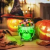 Comanlai Halloween-Dekoration, Skelett-Süßigkeitenschale, elektrisches Skelett mit leuchtenden Augen und gruseligem Klang, Urlaubsatmosphäre-Requisiten 4