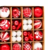 42 Stück 6 cm große Weihnachtskugel-Ornamente aus Kunststoff, hängende Kugeldekorationen für Weihnachtsbaum, Urlaub, Hochzeit, Party 6