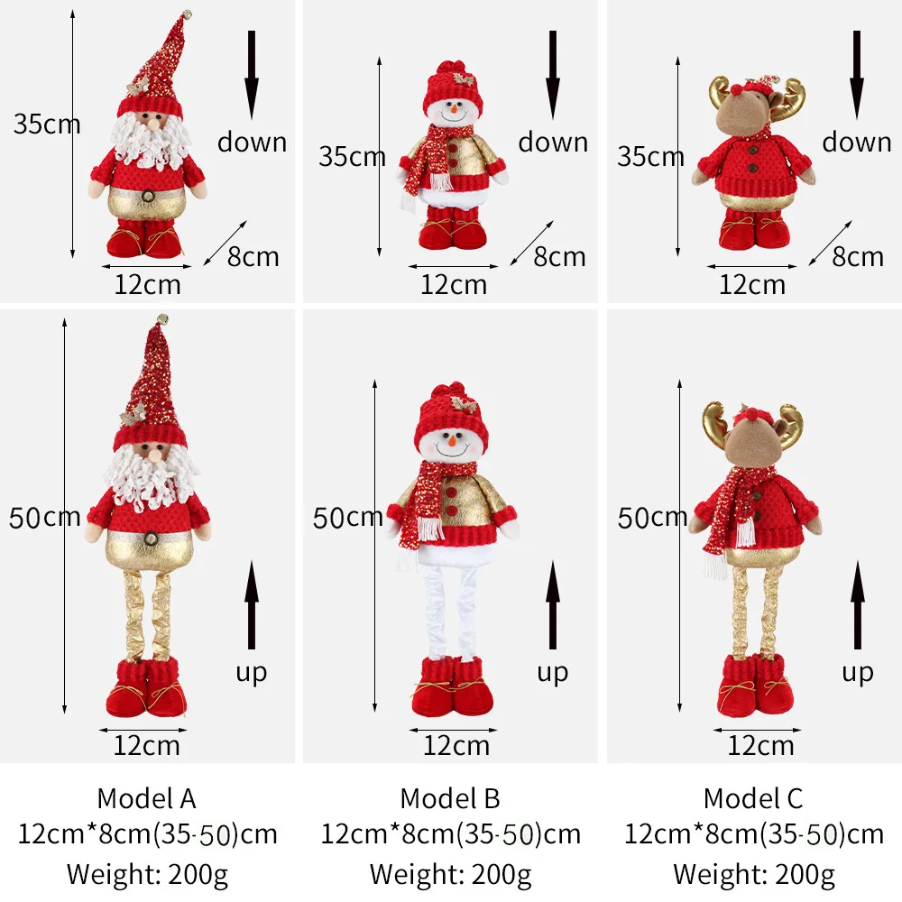 Weihnachts puppe 50cm Teleskop beine alter Mann Schneemann Elch Haupt dekoration Weihnachts geschenk 5