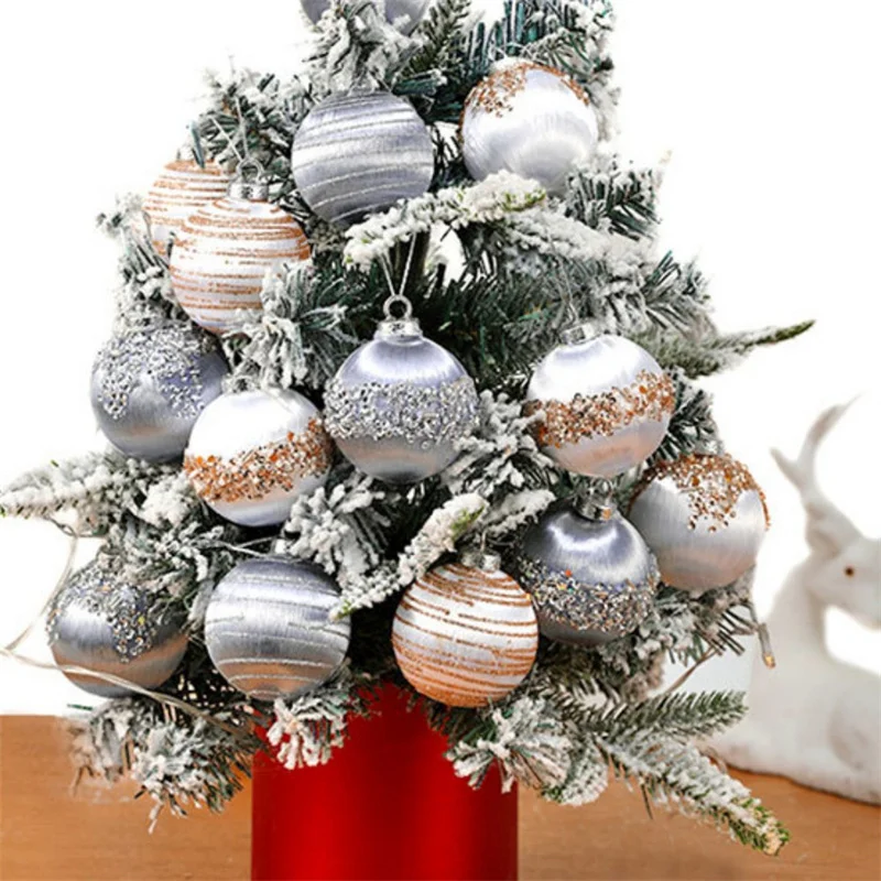 6/12 stücke 6CM/8CM Weihnachten Ball Ornamente Rot Glitter Schaum Ball Handwerk für Weihnachten Baum Hängen anhänger Ball Geschenk Navidad 5