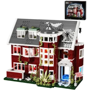 American Horror Story House Bausteine-Set mit LED-Licht, Halloween-Spukhaus, Ideen, Geschenk für Jungen und Mädchen (111 Stück)