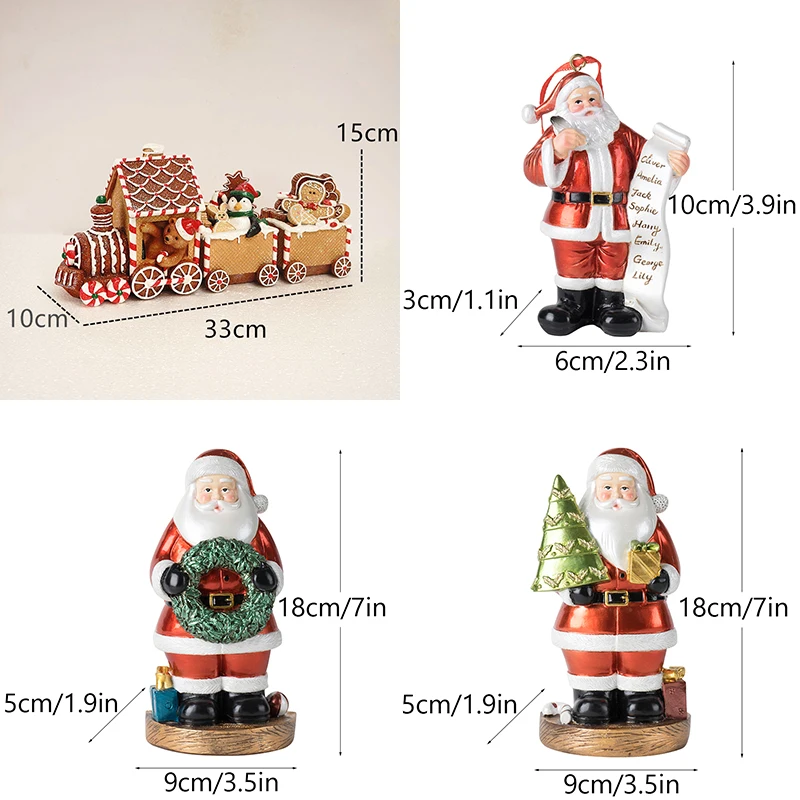 Zug Weihnachten Harz Statue Wohnkultur Skulptur Weihnachten Ornamente Wohnzimmer Dekoration Tisch Schreibtisch Santa Claus Dropshipping 3
