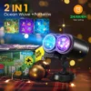 Halloween-Projektor, LED-Projektor, Weihnachten, Halloween-Projektor, Schneeflocken-Projektionslampe für den Außenbereich, Wasserwelleneffekt, 12 Muster 4