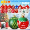 60 cm Outdoor Weihnachten Aufblasbare Dekorierte Kugel Leuchten PVC Riesige Große Kugeln Weihnachtsbaum Dekorationen Ball Mit Licht Ornament