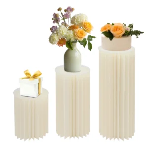 3PCS Hochzeit Party Blumenständer Zylinder faltbar Karton Herzstück Dessert Tisch Säulen Display Ständer 40cm-100cm