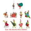 2/3 Set Acryl Grinch Weihnachtsbaumschmuck Grüne Puppenanhänger Weihnachtsbaumdekoration für drinnen/zuhause/party/geschenk 6