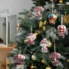 10/50 stücke Heißluft Ballon Santa Claus 2D Flache Holz Anhänger Weihnachten Baum Nette Hängen Festliche Holz Dekoration Zubehör 3