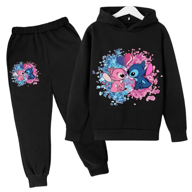 Stitch Man Frühlings- und Herbst-Hoodie-Set, 2-teiliges Set für Jungen und Mädchen, modische Kleidung, 2–12 Jahre alte Kinder, lässiges Sport-Hoodie-Set 2