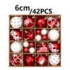 Neue festliche bemalte bruchsichere Weihnachtskugeln Set für Weihnachtsbaum DIY dekorative Ornamente Neujahr Santa Home Decor Geschenk 3