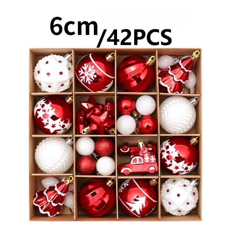 Neue festliche bemalte bruchsichere Weihnachtskugeln Set für Weihnachtsbaum DIY dekorative Ornamente Neujahr Santa Home Decor Geschenk 3