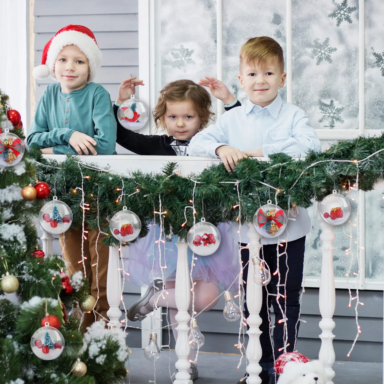 10–100 Stück transparente Kunststoff-Weihnachtskugeln, durchsichtige befüllbare Kugel, Weihnachtsbaum, hängende Ornamente, DIY-Handwerk für Hochzeit, Party, Dekoration 3