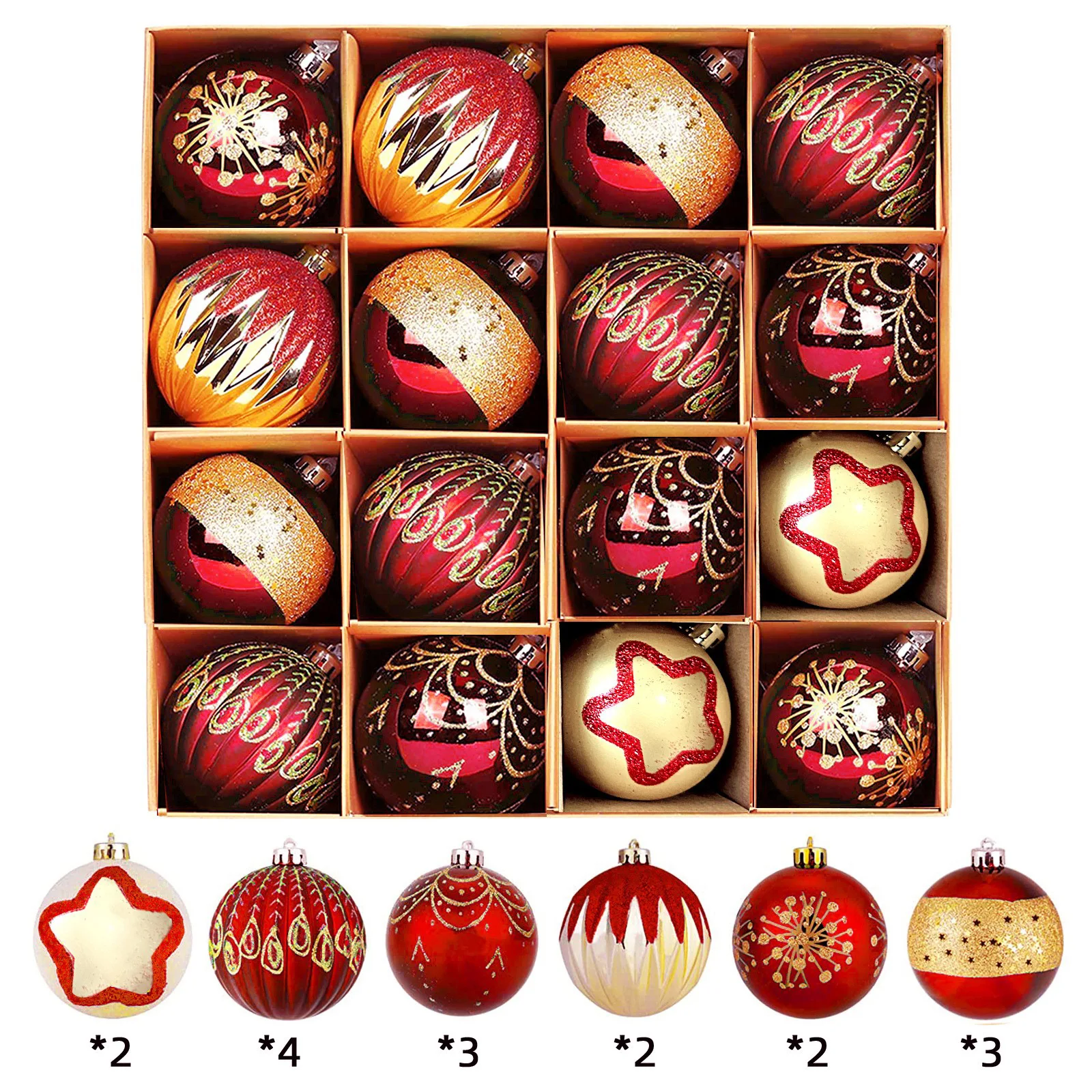Weihnachtskugel, Weihnachtsdekoration, bunt, galvanisiert, für Festival, Party, Weihnachtsbaum, Ornament, Kugel-Set, Heimdekoration, Geschenkbox 5