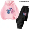 Kinder Stich Hoodies Frühling Herbst Mode Kinder Pullover Lange Ärmel Trucksuit Sweatshirts Druck Jungen Mädchen Stich Tops 2