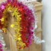 Weihnachts-Lametta-Girlande, buntes Weihnachtsband, mit Stern verziert, Dekor für Zuhause, Büro, Urlaub, Party, Baum, Kranz, Wanddekorationen 5