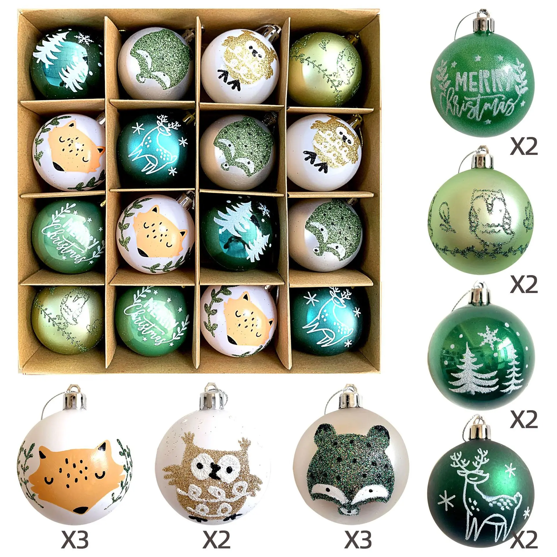 Weihnachtskugel, Weihnachtsdekoration, bunt, galvanisiert, für Festival, Party, Weihnachtsbaum, Ornament, Kugel-Set, Heimdekoration, Geschenkbox 3