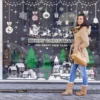 Weihnachten Fenster Aufkleber Set Santa Elch Schneeflocke Glas Cling Aufkleber Weihnachten Dekor 3