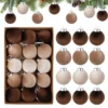 15 Stück 6 cm Vintage Samt Weihnachtskugel Ornamente mit Hängeschlaufen 2025 Weihnachtsbaum Neujahr Party Home Decor Supplies Geschenk