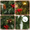 Weihnachts-Rattan-Glühkränze mit Tannenzapfen, rote Beeren, künstliche Weihnachtsgirlande, Weihnachtsbaum, Rattan-Banner, Dekorationskranz 5