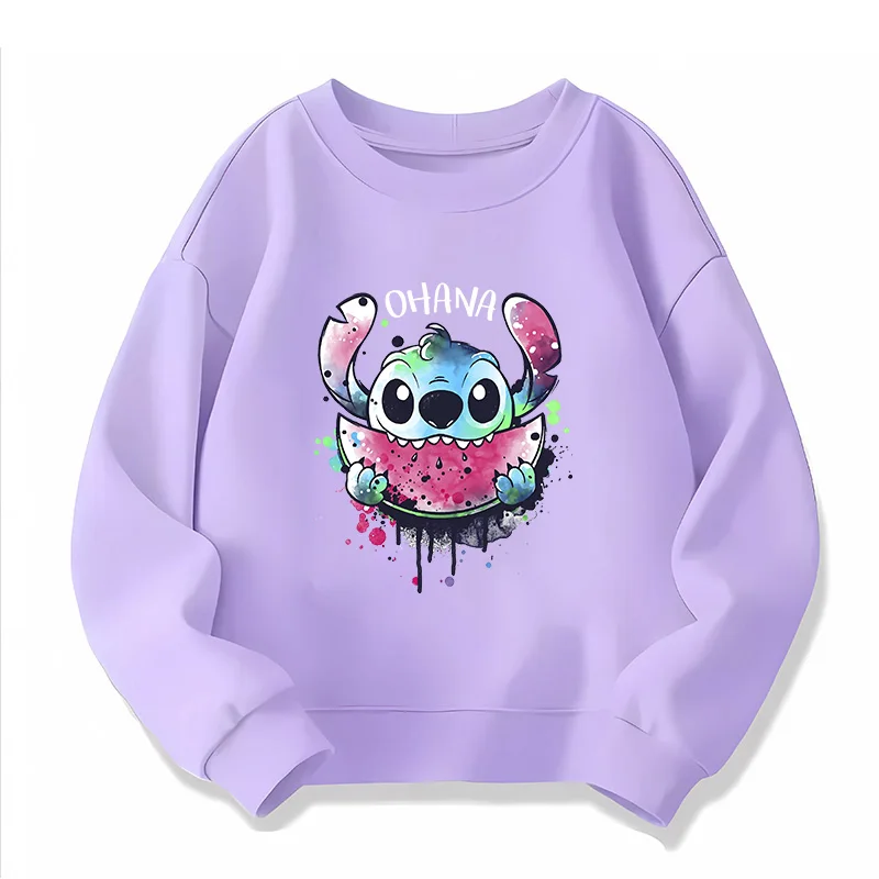 Crech Neck Hoodie Anime Kinder Streetwear Stich Kinder Hoodie Nette Kinder Sweatshirt Manga Kleidung Kind Mädchen Junge Top Hoody 5
