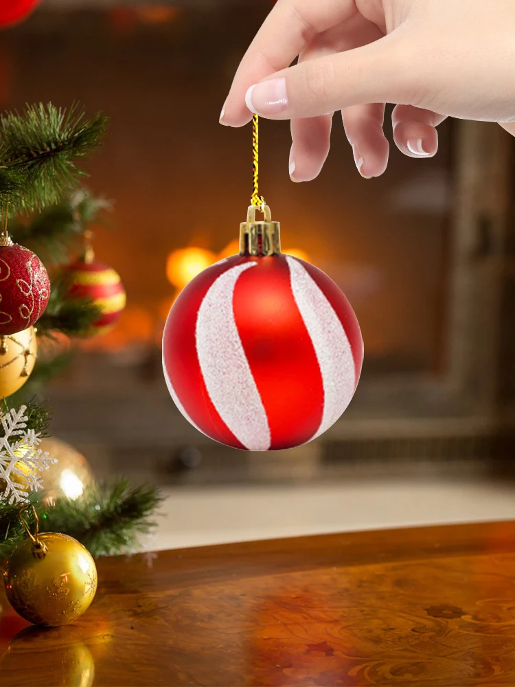 42 Stück 6 cm Weihnachtskugel-Ornamente aus Kunststoff, Weihnachtsschmuck, Festival-Anhänger, Behänge, Party-Dekorationen für den Weihnachtsbaum 6