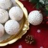 12 Teile/satz Gold Vintage Weihnachten Kugeln Ornamente Weiß Gold Weihnachten Baum Hängen Anhänger Weihnachten Neue Jahr Party Decor Navidad 5