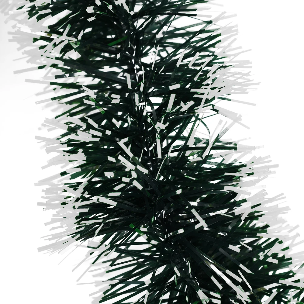 60/2 m Weihnachts-Lametta, grüne Zuckerrohrbänder, Girlande, Blumenbänder, Weihnachtsbaum, hängende Ornamente, Hochzeit, Party, Wanddekoration 2