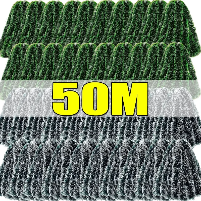 50/2 m Weihnachten Lametta Bänder Girlande Grün Zuckerrohr Kranz Weihnachten Baum Hängen Pendent Ornamente Hochzeit Party Wand Dekor liefert