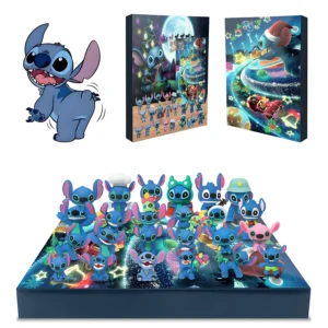 Disney Stitch Adventskalender, Spielzeug, Weihnachten, 24 Tage, Countdown-Kalender, Anime-Actionfigur, Modellpuppen, Spielzeug, Geschenk für Kinder