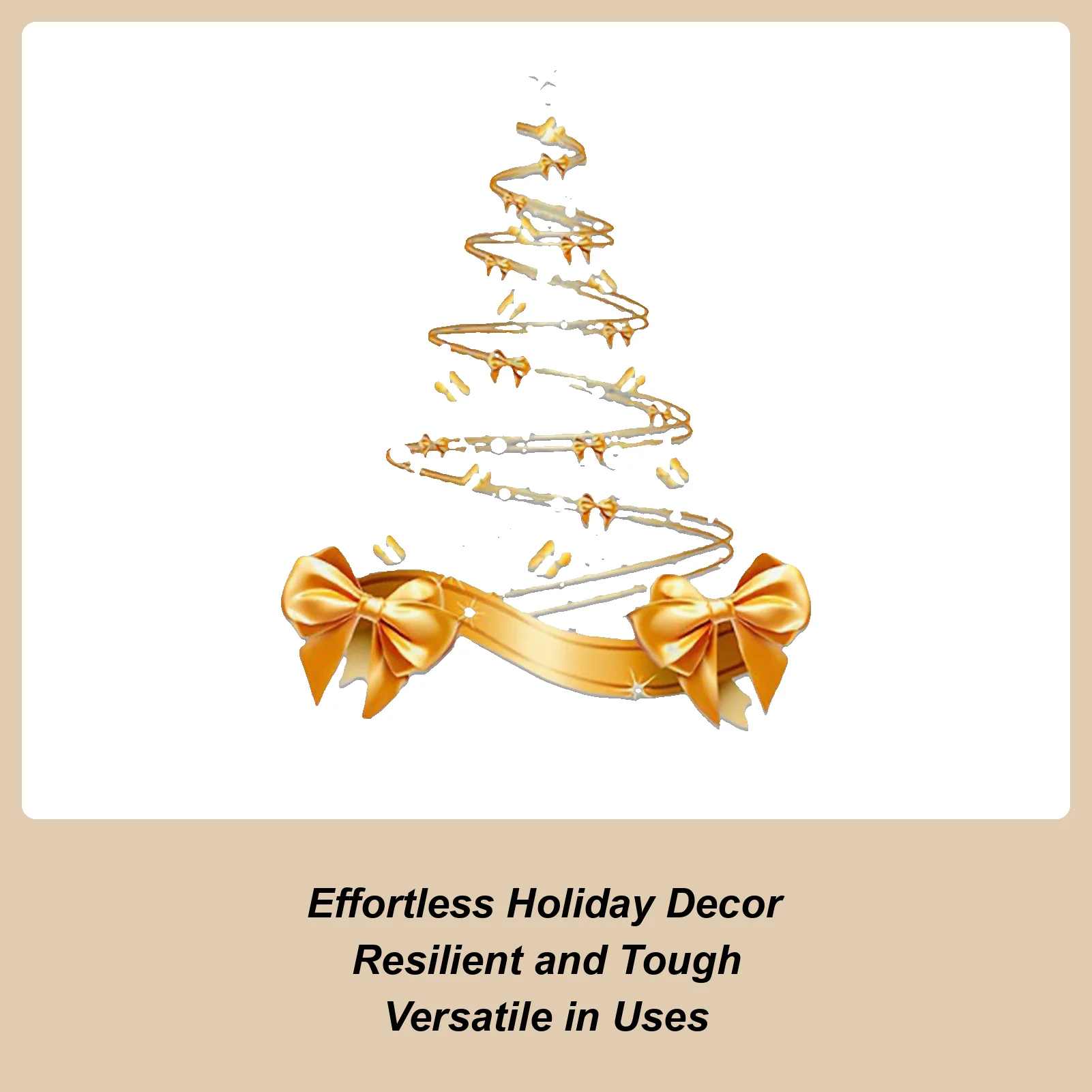 Weihnachts-Fensteraufkleber, 25,59 x 17,72 Zoll, doppelseitig, goldene Weihnachtsbaum-Fensteraufkleber, selbstklebend, für Ferienhaus 2