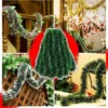 60/2 m Weihnachts-Lametta, grüne Zuckerrohrbänder, Girlande, Blumenbänder, Weihnachtsbaum, hängende Ornamente, Hochzeit, Party, Wanddekoration 6