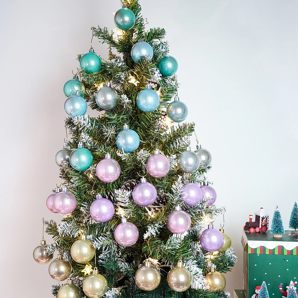 40 Stück 5 cm Weihnachtskugeln, Weihnachtsbaum-Dekoration, Anhänger für Ornamente, Kugel, Weihnachts-Hängebaum-Anhänger, Home-Party-Dekoration 2025 2