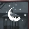 Mond Schneeflocken Wandaufkleber PVC Kunst Wandtattoos DIY abnehmbare Fensterglas selbstklebende Neujahr Weihnachten Aufkleber Home Decor 3