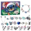 Disney Stitch Weihnachts-Adventskalender, Blindbox-Armbänder, 24-Tage-Weihnachts-Countdown-Kalender, Halskette, DIY-Schmuckset, Geschenk für Mädchen