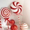 Rot und weiß Candy Lollipop Cane Weihnachtskugel Weihnachtsbaum hängende Anhänger Ornament für Weihnachten Neujahr Party Dekor 4