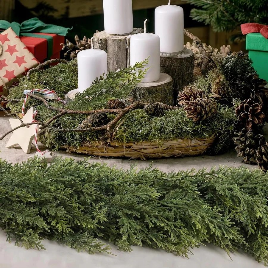 275 cm künstliche Pflanzen Weihnachtsbaum Zypressenblatt Girlande Home Room Decor Outdoor Hof Kiefer Rattan hängen schmücken Kränze