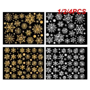 1/2/4PCS New Year wallpaper Christmas Glitter Snowflake Window Sticker electrostatic Wall Stickers Snowflake Door Glass Decor