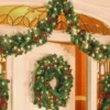 Weihnachts-Rattan-Glühkränze mit Tannenzapfen, rote Beeren, künstliche Weihnachtsgirlande, Weihnachtsbaum, Rattan-Banner, Dekorationskranz