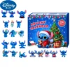 Anime Disney Stitch Weihnachten Advents kalender Box Kawaii Lilo & Stich Modell Puppe Figuren Geschenk Kind Junge Spielzeug Weihnachts geschenke