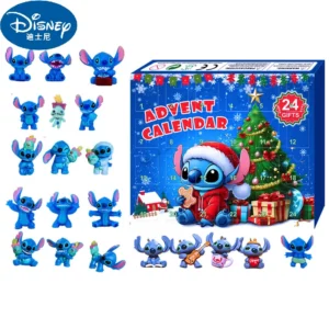 Anime Disney Stitch Weihnachten Advents kalender Box Kawaii Lilo & Stich Modell Puppe Figuren Geschenk Kind Junge Spielzeug Weihnachts geschenke
