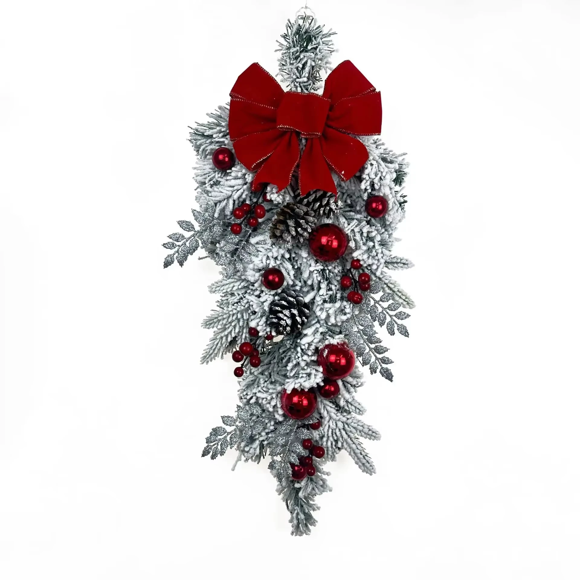 Neueste Haustür Weihnachten Tür Kranz Rote Kränze für Tür Fenster Mantel Weihnachten Tür Rattan Kranz Hängende Dekoration 6