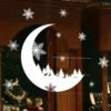 Mond Schneeflocken Wandaufkleber PVC Kunst Wandtattoos DIY abnehmbare Fensterglas selbstklebende Neujahr Weihnachten Aufkleber Home Decor 4