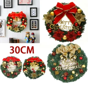 Weihnachtskranz für Haustür, 30 cm, Hotel, Einkaufszentrum, Weihnachtsanhänger, Weihnachtsgeschenk, Girlande, Ornament