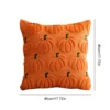 Kürbis Flauschige Plüsch-Akzent-Kissenbezüge, Stickerei-Kissenbezug, Plüsch-Kissenbezug für Outdoor, Veranda, Sofa, Couch, Bett, Wohnzimmer 3