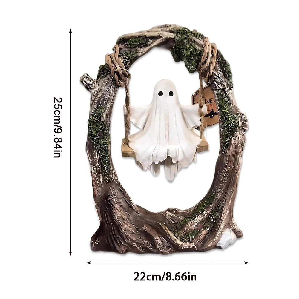 Schwingende Geisterornamente aus Kunstharz, niedliche gruselige Halloween-Figur, vielseitig einsetzbar, schöne Geisterdekorationen für den Schreibtisch, Bücherregaldekoration 6