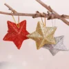 120/6pcs Glitzer Stern Ornamente Weihnachts baum hängen Pentagramm Anhänger für zu Hause Navidad Neujahrs party DIY fünfzackige Sterne 5